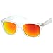 zeroUV Matte Frosted Frame Reflective Colored Mirror Lens Horn Rimmed Sunglasses 54mm