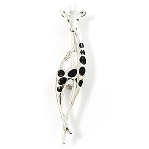 Rhodium Plated Giraffe Brooch Rhodium Plated Giraffe Brooch