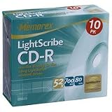 Review Memorex 827527-10C / Memorex LightScribe CD-R - 700MB 52x 10 Pack Slim Jewel Case