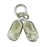 Sterling Silber Baby Boots-Anhänger / Charm