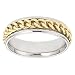 Jewelry : 14k Two-Tone Hand Woven Men's Band, 6mm.
