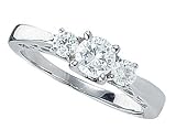 Platinum 0.85ctw. Round Cut Three-Stone Diamond Ring
