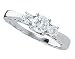 14Kt White Gold Round Cut 0.85 ctw. Three-Stone Diamond Ring - (I-J;I1-I2)