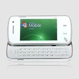 N97 style Windows Mobile 6.1 WiFi Java Bluetooth clavier QWERTY double caméra 3.0 pouces plat à écran tactile blanc de téléphone portable (carte 2GB TF)