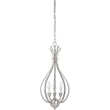 Globe One-Light Pendant, Brushed Steel with Exposed Chandelier Bulbs #6169501