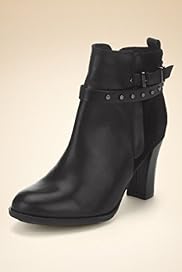 Footglove Fashion Leather Wide Fit Studded Ankle Boots