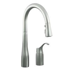 KOHLER K-647-VS Simplice Pull-Down Kitchen Sink Faucet, Vibrant Stainless