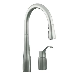 KOHLER K-647-VS Simplice Pull-Down Kitchen Sink Faucet, Vibrant Stainless