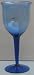 Hand Blown Lead Crystal Large Goblet Glass Blue Tint Thin Walled Limited Edition