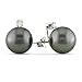 14k White Gold Black Tahitian Pearl with Diamond title=