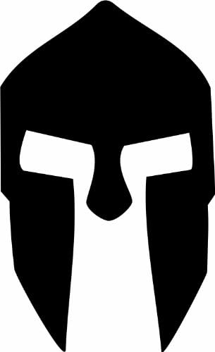300 Spartan Helmet Vinyl Car Decal Sticker White 7"