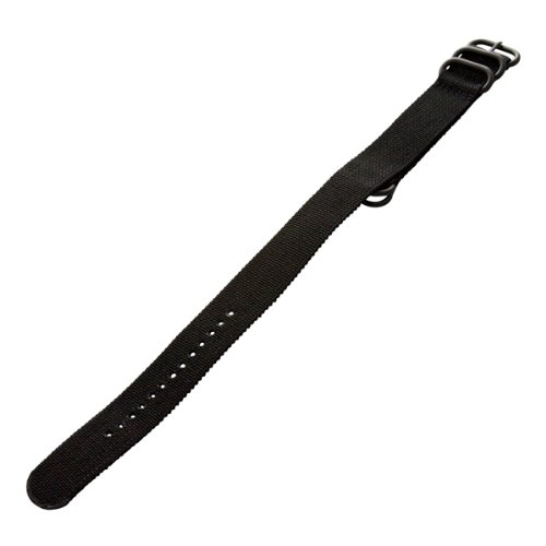 Nato Style Strap, Nylon Webbing, S/S Hardware, Black