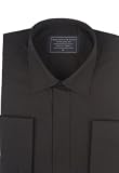 Black Plain Full Collar Shirt For Weddings & Proms - All Sizes
