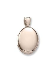 18k Premium Weight Yellow Gold Oval Locket 5/8 inch x 3/4 inch in 18K