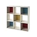 SystemBuild Wink 9 Cube Storage Bookcase, White/Multi-Color