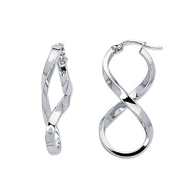 Fancy Twisted Drop Earring in 14K White Gold by MyJewelryBox.com