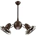 37 Acqua Textured Bronze Dual Head Rotational Ceiling Fan