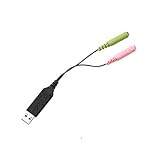 Sennheiser UUSB 4 USB Kabel mit 3D Soundcard Chip zum Anschluss von PC Headsets an USB 2x 3,5mm Klinke auf USB Stecker