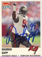 Warren Sapp, Tampa Bay Buccaneers, 2003 Fleer Platinum Autographed Card