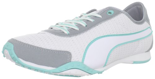 Puma Women's Asha Fashion Sneaker,White/Quarry/Pool Blue,10 B US