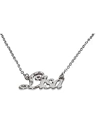 Name Necklaces Lisa - Personalized Necklace White Gold Plated 18K, Belcher Chain, 2mm Thick