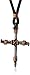 Amazon Collection Bob Siemon Stainless Steel Nail and Copper Wire Cross Pendant on Leather Cord, 30