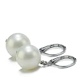 Belle by Sorelle 12mm White Shell Pearl Lever Back Earrings