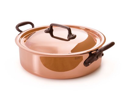 Mauviel 4.9 qt. Copper Casserole Pan w/Iron Handles & Lid