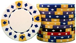 Premium Set of 500 Tri-Color Diamond Suited 11.5 gram Poker Chips w/6 Dealer Buttons On Sale