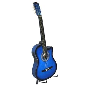 New Blue Electric Acoustic Guitar Cutaway Style W/ Accessories