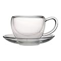Teaposy exklusive Glas-Teetasse mit Untersetzer "Socrates" 160ml, DOPPELWANDIG f�r l�ngeren Genuss, aus Borsilikatglas,