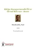 Kleine Kammermusik für fünf Bläser - Score