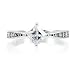 Elisa's Promise Ring - Clear Princess Cut CZ - 925 Sterling Silver, Rhodium Electroplated, 0.6 Carat