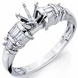 14Kt White Gold Contemporary Diamond Engagement Ring, Semi Mount Setting
