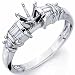 14Kt White Gold Contemporary Diamond Engagement Ring, Semi Mount Setting