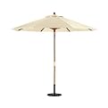 Outdoor Patio Off-White Round Crank Patio Umbrella - 9'