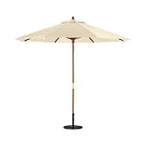 Wooden 9' Market Umbrella - Natural