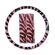 Animal Print Steering Wheel Cover and Shoulder Pad - Zebra Pink
