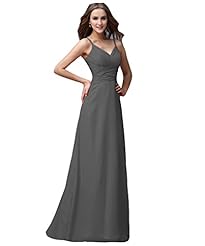 Sexy A-line V-neck Spaghetti Strap Pleated Lace-Up Chiffon/Polyester Evening Dress/Prom Dress 