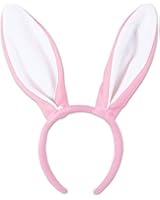 Beistle Soft-Touch Bunny Ears, Pink/White