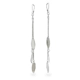 Eve's Addiction Cascading Oval Chain Drop Sterling Silver Earrings
