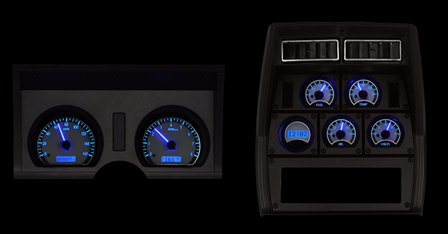 1978-82 Chevy Corvette VHX System, Carbon Fiber Style Face, Blue Display