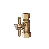 Straight Stop Shut Off Valve, 5/8 O.D. X 1/2 O.D. Compression (Polished Brass)