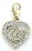 I Love You in Heart, 14K Gold Diamond Charm