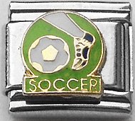 Clearly Charming Kicking Soccer Ball Italian Charm