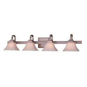 Minka Lavery Agilis 6814-84 Large Glass Reversible 4-LT 400w (8"H x 43"W) Vanity Lighting in Nickel