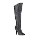 SEDUCE 5 Inch Cuffed Knee Boot, 1/2 Inside Zip Black Leather Pleaser