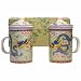 Tea for Two - Green and Blue Dragon Tea Cups with Strainers and Lids in a Silk Gift Box - a Perfect Gift!