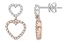 1/3 Carat Diamond Heart 14K Pink & White Gold Earrings