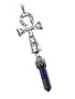 Egyptian Heiroglyphic ANKH with Genuine Blue Lapis Gemstone Dangle Sterling Silver Pendant